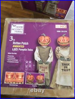 Halloween Rotten Patch Pumpkin Twins 3 Ft Home Depot Free Shipping