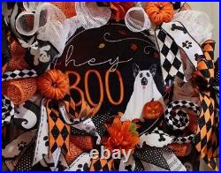 Hand Made Halloween Wreath, Boo Wreath, Trick or Treat Wreath