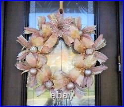 Handmade Christmas Wreath, Rose Gold, Dusty Pink Wreath, Front Door Decor 25 Di