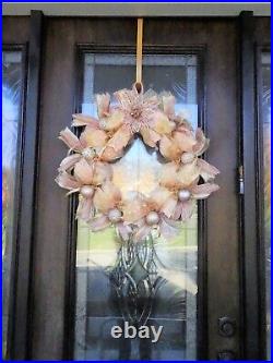 Handmade Christmas Wreath, Rose Gold, Dusty Pink Wreath, Front Door Decor 25 Di