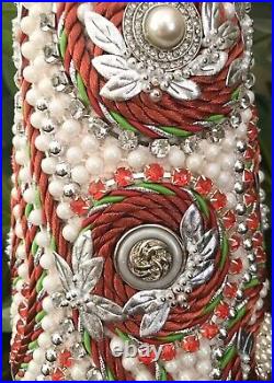 Handmade Jeweled Jewelry Rhinestones Pearls Christmas Tree Centerpiece Decor