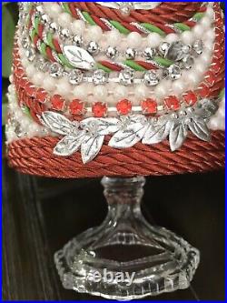 Handmade Jeweled Jewelry Rhinestones Pearls Christmas Tree Centerpiece Decor