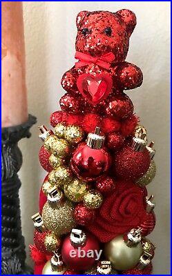 Handmade Unique 19 Valentines Day Tree Centerpiece Red / Gold Holiday Decor
