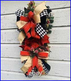 Harlequin Christmas Wreath, Harlequin Swag, Christmas Decor, Winter Decor