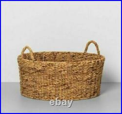 Hearth and Hand Magnolia Woven Basket Tree Collar Skirt with Handles NWT