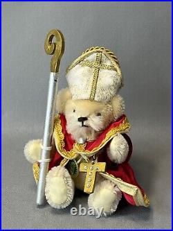 Hermann German Teddy Bear Mohair Christmas Ornament Saint Nicholas Limited Ed