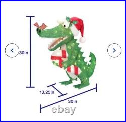 Holiday Living 30-in Alligator Free Standing Decoration with White LED Lights