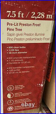Holiday Living 7.5' Pre-lit Preston Frost Flocked Pine Tree White Christmas