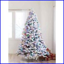 Holiday Living 7.5-ft Albany Pine Pre-lit Flocked Artificial Christmas Tree LED
