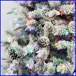 Holiday Living 7.5-ft Albany Pine Pre-lit Flocked Artificial Christmas Tree LED