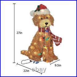 Holiday Living Goldendoodle 27 LED Christmas Light Up Fluffy Doodle Dog Decor