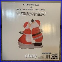 Holiday Time 6' ft Lighted Santa Mrs. Claus Kissing Under Mistletoe Inflatable