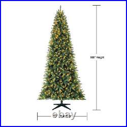 Holiday Time 9' Williams Slim Pine Christmas Tree QUICK SET Pre-Lit Clear Lights