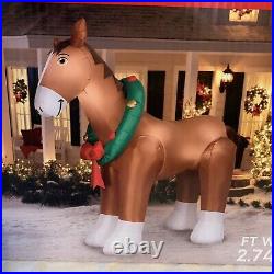 Holiday Time Christmas 9 ft Giant Clydesdale Airblown Inflatable NIB