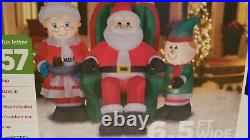Holiday Time North Pole Santa And Friends Airblown Inflatable 6.5 Ft Wide