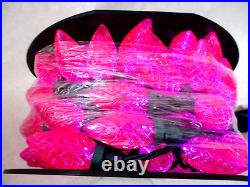 Holiday Time Super Bright Pink C9 Diamond Cut Led Lights New