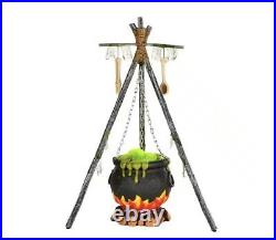 Home Accents 5ft Brewing Bubbling Cauldron LED Halloween Prop Decor 5' NEW