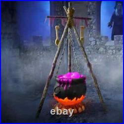 Home Accents Halloween 5 ft LED Fire Bubbling Animated Cauldron