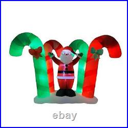 Home Accents Holiday Christmas 9.25 in Candy Cane Forest with Santa Inflatable