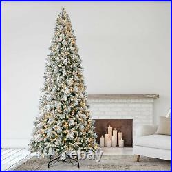 Home Heritage 12 Ft Snowdrift Flocked Pine Prelit Christmas Tree (Used)