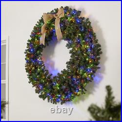 Home Heritage 60 Pre-lit Holiday Christmas Wreath with 300 Color Changing LEDs