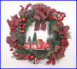Home Reflections 26 Red Truck Wreath with Lights