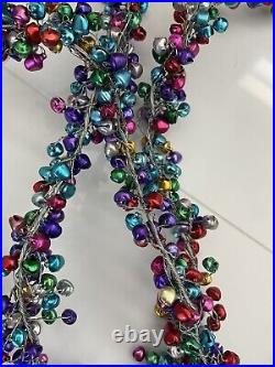 Horchow / neiman jingle Bell Holiday Christmas Garland Multicolor Steel Aluminum