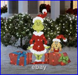How The Grinch stole Christmas & Max Outdoor Yard Decor Lighted Yard art NIB