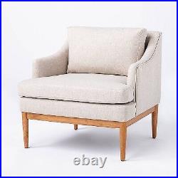 Howell Upholstered Accent Chair with Wood Base Knock Down Light Gray