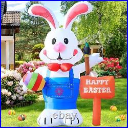 Huge 12FT Tall Easter Inflatable Decoration Standing Bunny Holding Egg and Pa
