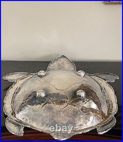 Huge Emilia Castillo Mexico Sterling Silver Turtle Centerpiece Dish 1,957 Grams