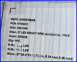 IN HAND! Hobby Lobby Grinch Christmas Tree 5' LED Bright Green Whimsical