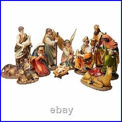 Indoor 12 inch Tall 11-Piece Set of Large Christmas Nativity Scene Figurines