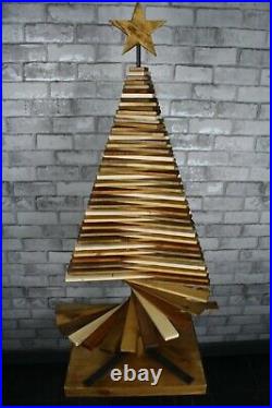 Infinity Eco Wooden Christmas Tree Multicoloured Wax Handmade 120cm tall