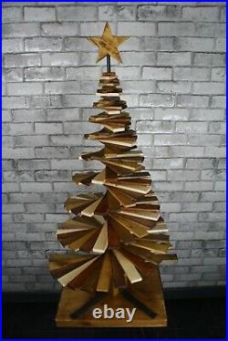 Infinity Eco Wooden Christmas Tree Multicoloured Wax Handmade 120cm tall