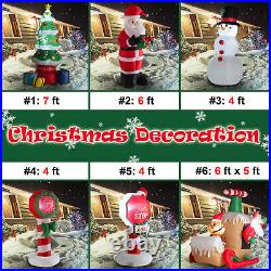 Inflatable Christmas Decorations Lighted Snowman Santa Claus Sleigh Outdoor Yard