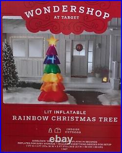 Inflatable Lit Rainbow Christmas Tree 6.9' Wondershop At Target Lgbtqia+ Pride