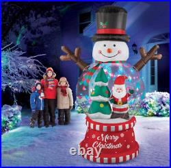 Inflatable Outdoor Lighted Christmas Snowman Yard Decoration Snowglobe Lit Lawn