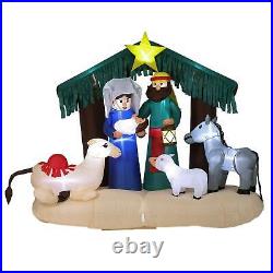Inflatable Outdoor Nativity Scene LED Yard Decoration Self Inflating 7' H x 8' L