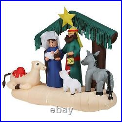Inflatable Outdoor Nativity Scene LED Yard Decoration Self Inflating 7' H x 8' L
