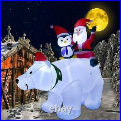 Inflatable Polar Bear Christmas Decoration Lighted Blow Up LED Lights Yard 7ft