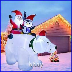Inflatable Polar Bear Christmas Decoration Lighted Blow Up LED Lights Yard 7ft