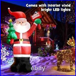 Inflatable Santa Claus Decoration 75.6 Inch 190cm High with LED Lights
