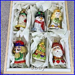 Inge Glas 2001-2006 Annual Glass Bell Ornaments Set 6 Glas of Germany 3-3/4-5