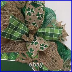 Irish Welcome Wreath St Patrick's Day or All Occasion Handmade Deco Mesh