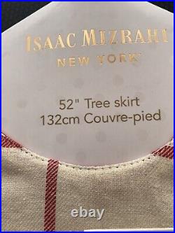Isaac Mizrahi New York 52 Christmas tree skirt Black Dog Santa Hat Red Beige