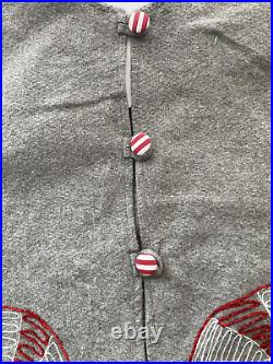 Isaac Mizrahi New York Christmas tree skirt Wool Blend Gray &Peppermints 52