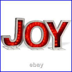 JOY Display With LED Lights Christmas Indoor Outdoor Yard Decorations Clearance