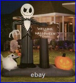 Jack Skellington & Zero Welcome To Halloween Town Inflatable By Gemmy
