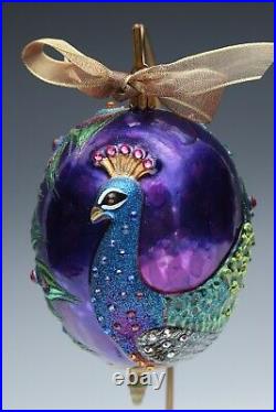 Jay Strongwater Peacock Ornament And Stand Original Boxes Included